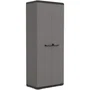 KETER Armadio Più Armoire de rangement avec 3 tablettes réglables, cadenassable, gris et noir - 68 x 39 x 166 cm
