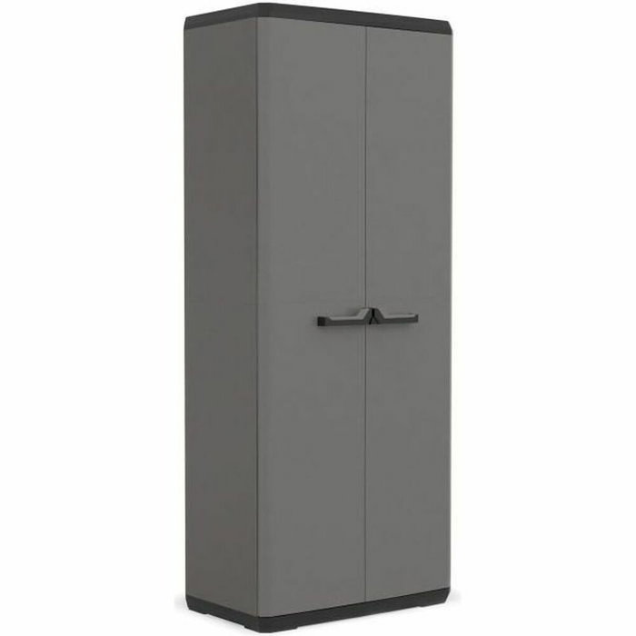 Keter Armoire de rangement Più - 3 tablettes réglables - Gris anthracite et noir Keter Armoire de rangement Più - 3 tablettes réglables - Gris anthracite et noir