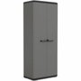 Keter Armoire de rangement Più - 3 tablettes réglables - Gris anthracite et noir