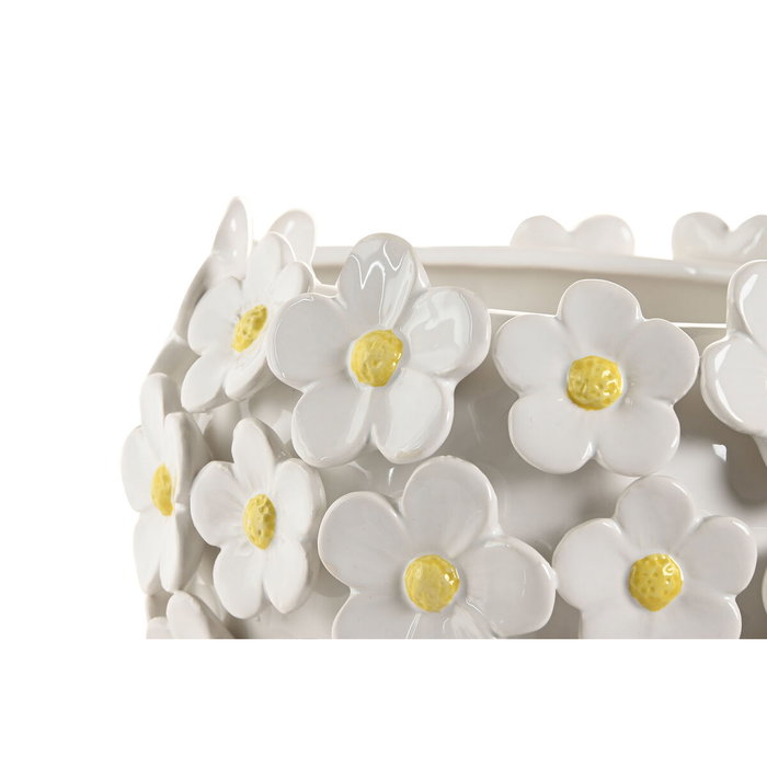 Home ESPRIT Vase Shabby Chic Jaune Blanc Céramique Home ESPRIT Vase Shabby Chic Jaune Blanc Céramique