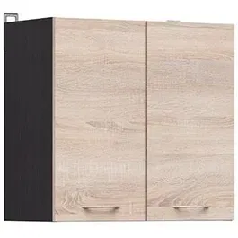 Junona Meuble haut de cuisine 2 portes chene sonoma - Dimensions 60 x 57.3 x 30 cm avec poignees plastique