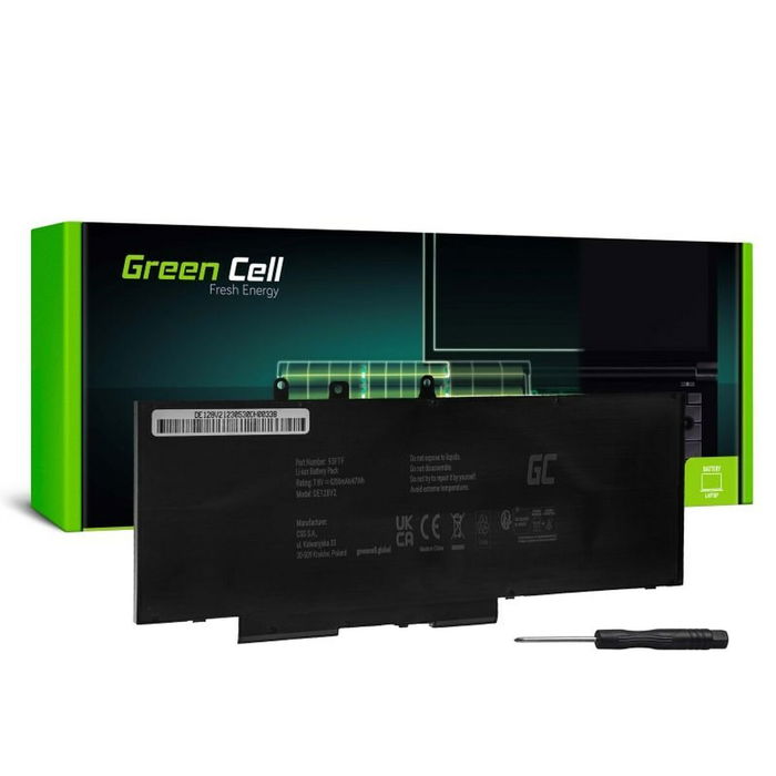 Green Cell 93FTF GJKNX Batterie pour Ordinateur Portable Dell Latitude - 7.6V, 6200 mAh, Laptop Akku