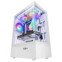 Mars Gaming MCX0 Boîtier PC Semitorre ATX Blanc, Double Verre Trempé, 3x120mm ARGB, USB 3.0