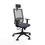Piqueras y Crespo Chaise de Bureau Horna avec Appui-tête Gris foncé