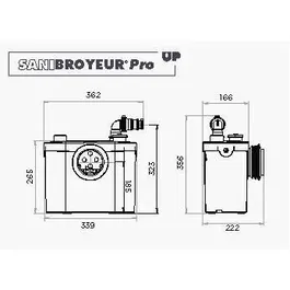 SFA Sanibroyeur Pro UP ST3UPSTD - Broyeur sanitaire silencieux (46 dB) pour WC et lavabo, refoulement 5 m vertical / 100 m horizontal, 400 W
