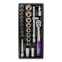 Workpro Jeu de cliquet et de douilles 1/2 pouce, 24 pièces, métrique