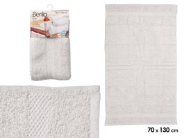 Berilo Toaille 70x130 cm Gris Clair en Coton et Polyester (Set de 12)