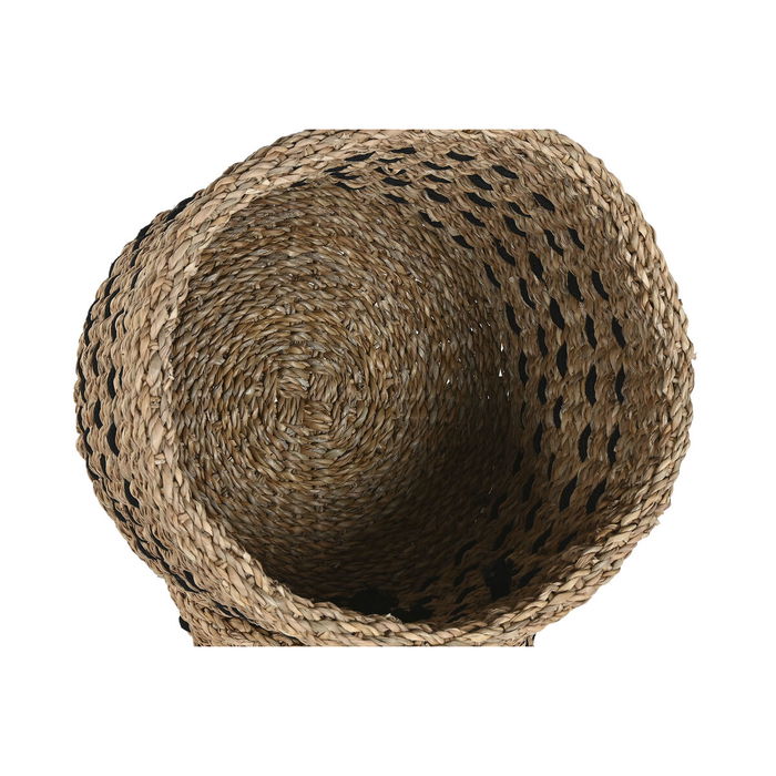 Panier décoratif Home ESPRIT Noir Naturel Jute Herbier marin (3 Pièces)