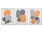 Giftdecor Tableau Toile Cadre Blanc Cercles 40x70 cm Assortis MDF Toile Plastique Bleu Blanc Gris Orange (Set de 3)
