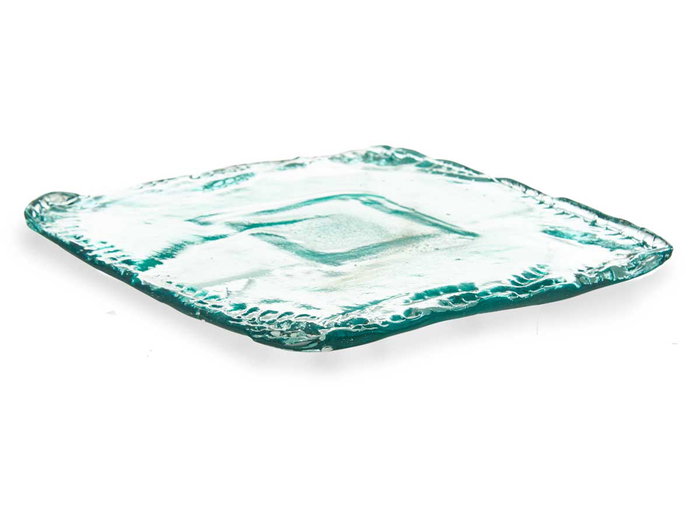 Giftdecor Centre de Table en Verre Carré Inca 28 cm Transparent (Set de 2)