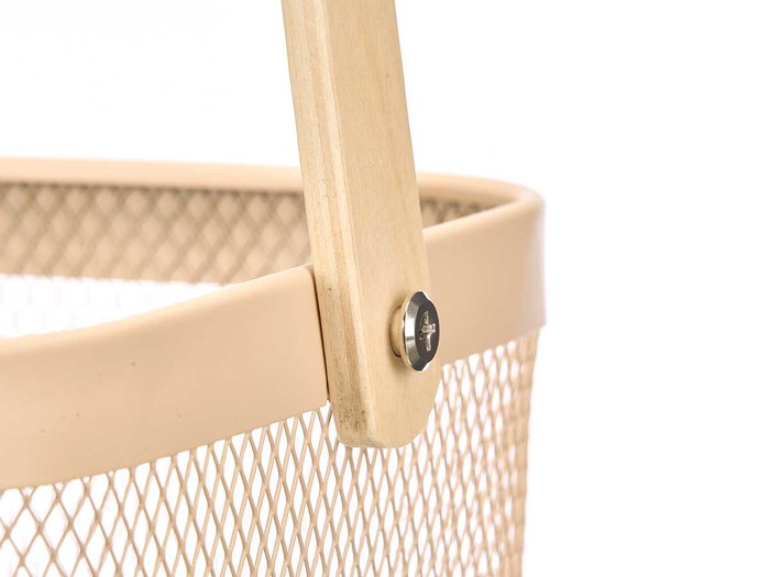 KINVARA Panier carré avec anse en bambou beige