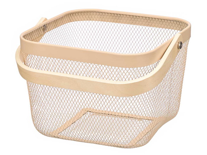 KINVARA Panier carré avec anse en bambou beige