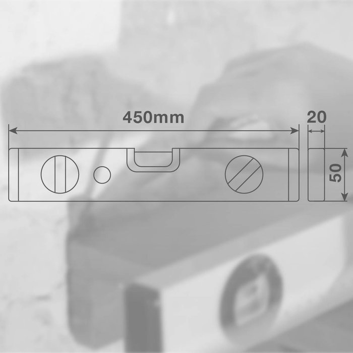 Hantums Niveau 45cm avec côté magnétique