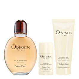 Calvin Klein Coffret Obsession Pour Homme : Eau de Toilette 125 ml, Après-Rasage Apaisant 100 ml et Déodorant Stick Anti-Transpiration 75 g