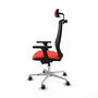 Piqueras y Crespo Chaise de Bureau Mardos avec Appui-tête et Accoudoirs 3D Orange Foncé