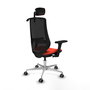 Piqueras y Crespo Chaise de Bureau Mardos avec Appui-tête et Accoudoirs 3D Orange Foncé