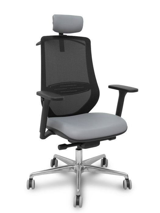 Piqueras y Crespo R65GCRP Chaise de Bureau Gris et Noir