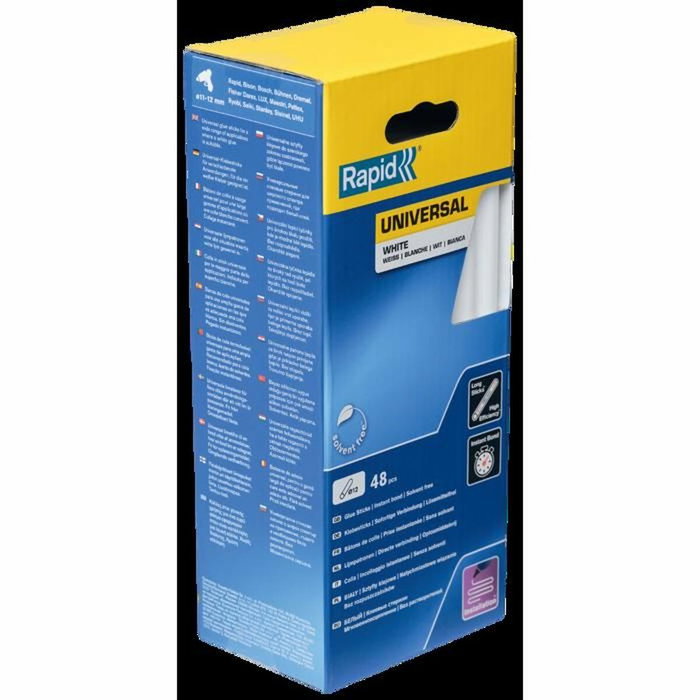 Rapid Bâtons de colle thermofusible Blanc Ø 12 mm, 48 pièces Rapid Bâtons de colle thermofusible Blanc Ø 12 mm, 48 pièces