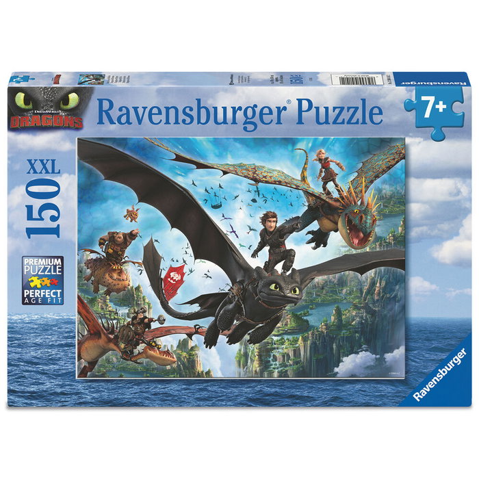 RAVENSBURGER Puzzle Comment Entraîner ton Dragon 2 XXL 150 pièces - 49x36 cm - À partir de 6 ans