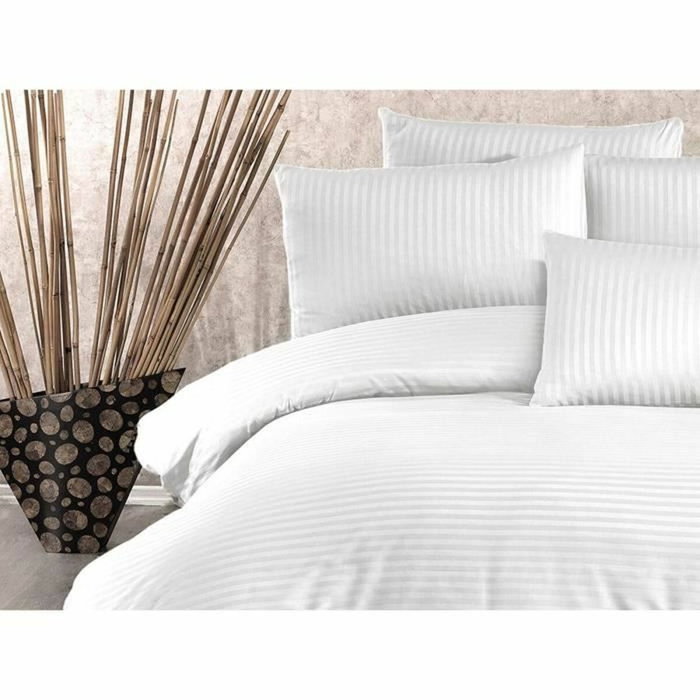 BigBuy Home Parure de couette Blanc King size 3 pièces BigBuy Home Parure de couette Blanc King size 3 pièces
