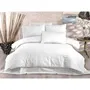 Parure de lit 1 housse de couette King 220 x 240 cm + 2 taies d'oreiller 60 x 60 cm - Blanc - 70% Polyester 30% Coton - Lavable en machine
