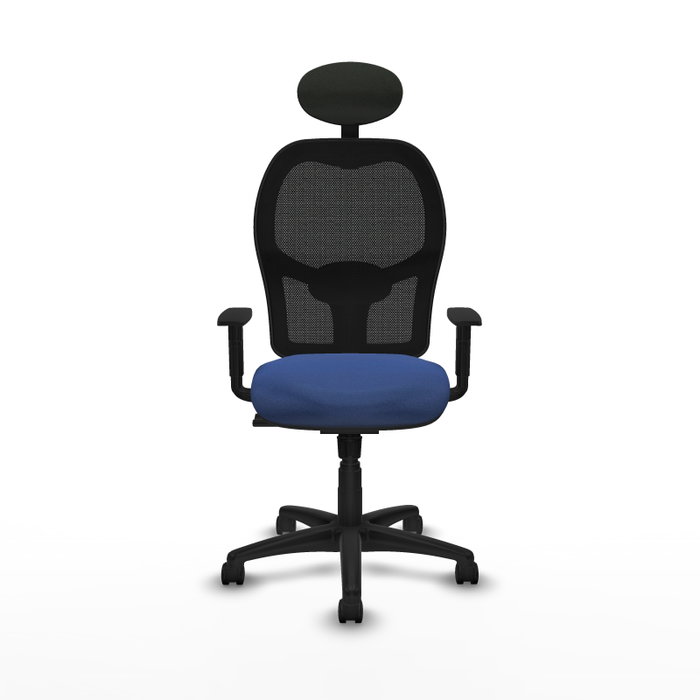 Piqueras Y Crespo Chaise de bureau Alocén, mécanisme Synchro, Bleu marine et Noir