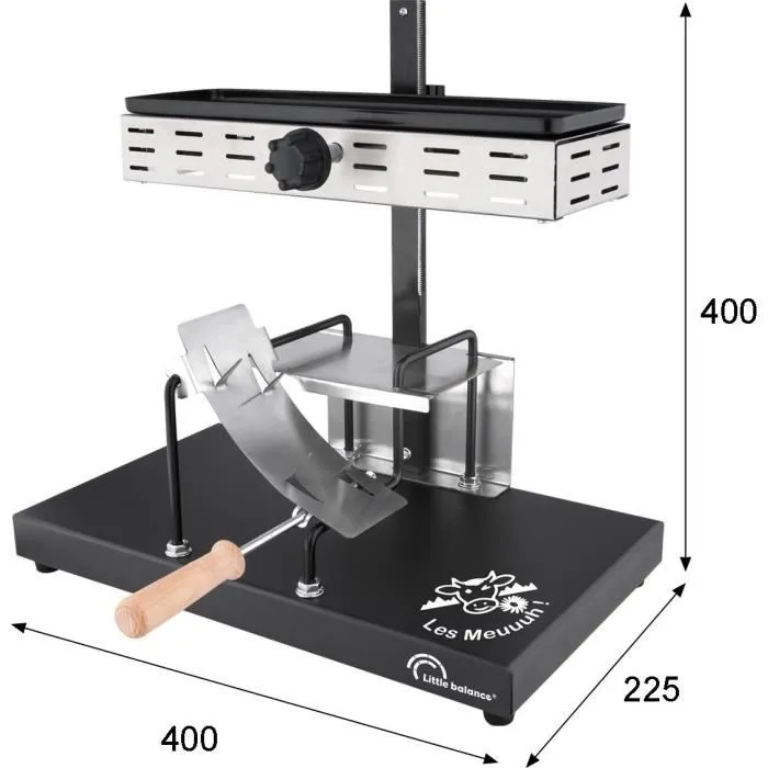 Little Balance Savoyarde Demi Meule - Appareil à raclette 850W pour 6 personnes - Design Meuuuh - Inox
