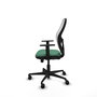 Chaise Jorquera Synchrone/Traslack tissu Vert émeraude Maille Blanc Base en nylon noir Accoudoir 1D Sans appui-tête Roulettes 65mm nylon