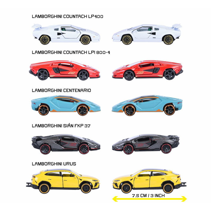 Majorette Coffret Cadeau 5 Véhicules Lamborghini - 2 Modèles Exclusifs