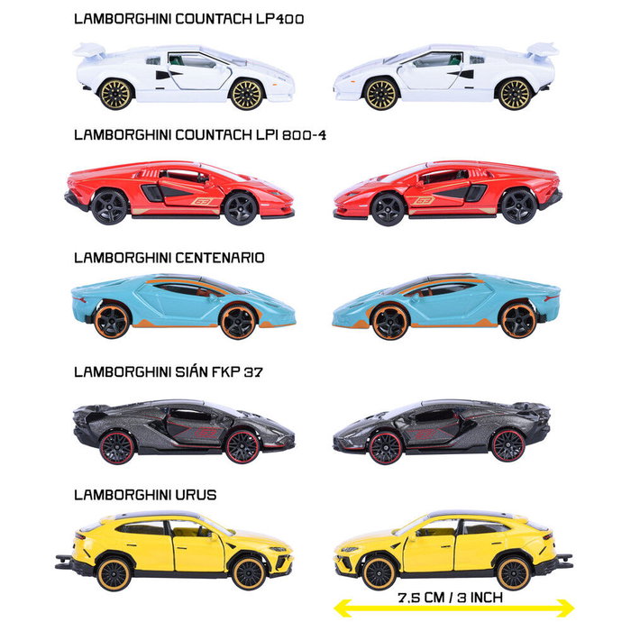 Majorette Coffret Cadeau 5 Véhicules Lamborghini - 2 Modèles Exclusifs