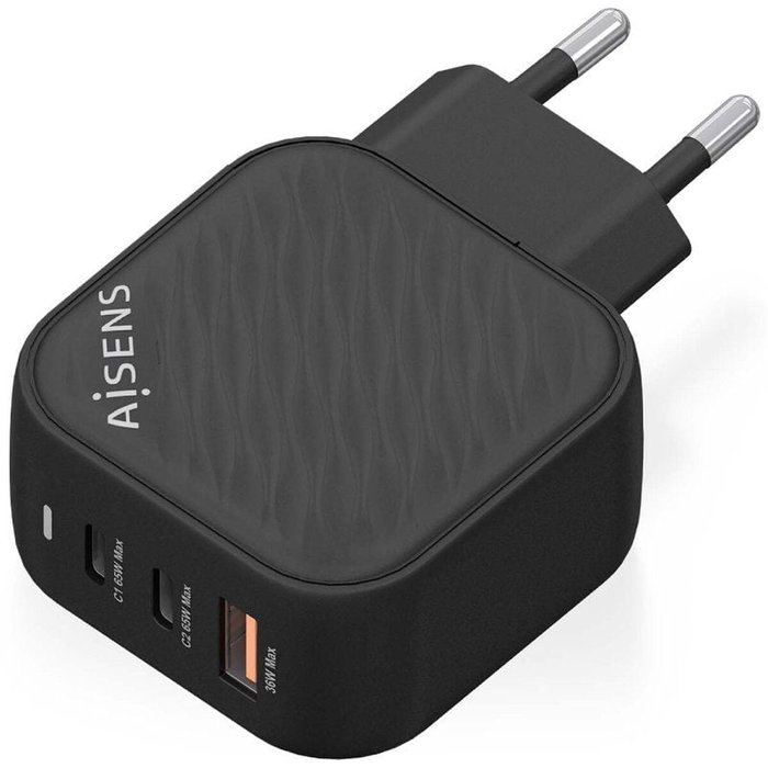 Chargeur mural Aisens ASCH-65W3P027-BK Noir Multicouleur 65 W