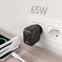 Chargeur mural Aisens ASCH-65W3P027-BK Noir Multicouleur 65 W