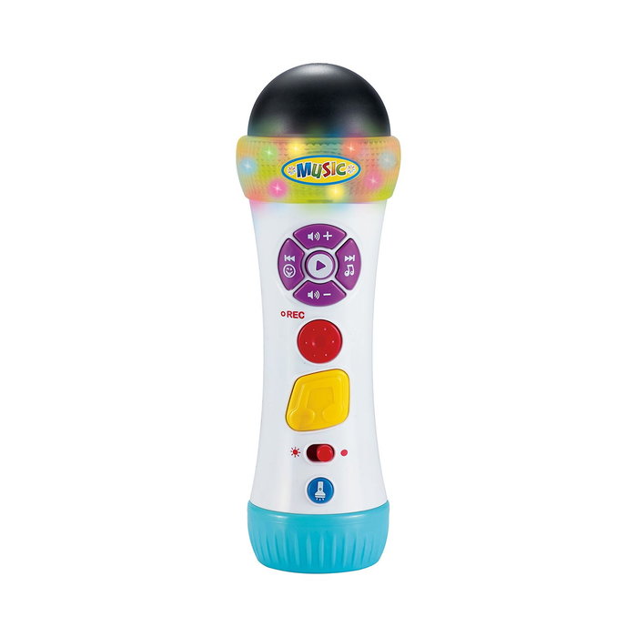 Tachan Microphone Musical LS7810 pour Enfants avec Effets, Mélodies, Enregistrement Vocal, 18 Langues et Fonction Linterna