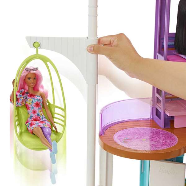 Mattel Barbie Casa Malibú 2022 - Maison de poupée avec plus de 30 accessoires - Produit en espagnol