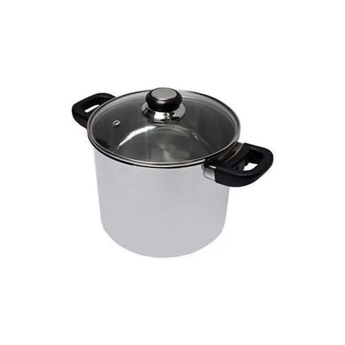 Baumalu Traiteur Inox 24 cm avec Couvercle Verre Saphir, Poignée Bakélite et Fond Compatible Induction Baumalu Traiteur Inox 24 cm avec Couvercle Verre Saphir, Poignée Bakélite et Fond Compatible Induction