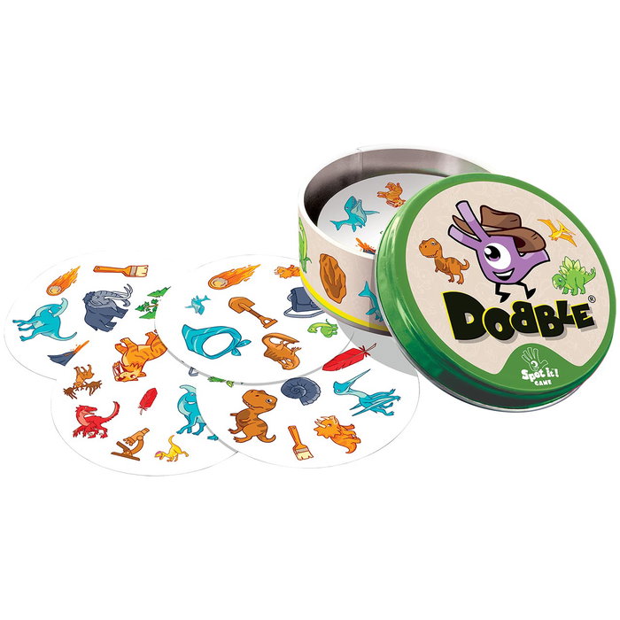 ASMODEE - Jeu de cartes Dobble Dinosaur Dobdin07Es - Version espagnole - Jeu d'observation et de rapidité - À partir de 6 ans