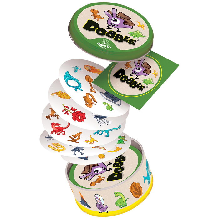ASMODEE - Jeu de cartes Dobble Dinosaur Dobdin07Es - Version espagnole - Jeu d'observation et de rapidité - À partir de 6 ans