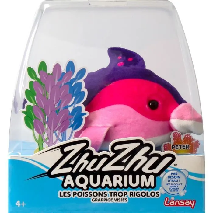 Lansay Zhu Zhu Aquarium Nina le Dauphin - Poisson Robot Interactif, Mouvements Aléatoires - Jouet pour Enfant dès 4 Ans