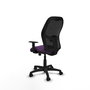 Chaise Alocén Synchro 3 positions tissu Pourpre Maille Noir Structure polyamide noire Accoudoir 1D Sans appui-tête Roulettes en nylon 50 mm