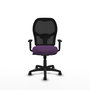 Chaise Alocén Synchro 3 positions tissu Pourpre Maille Noir Structure polyamide noire Accoudoir 1D Sans appui-tête Roulettes en nylon 50 mm