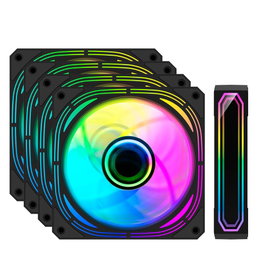Coolbox Infinity Pro ARGB Kit de 4 ventilateurs 120mm avec contrôleur ARGB intégré et roulement hydraulique