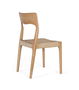 GINER Y COLOMER - Lot de 2 chaises en bois de caoutchouc teinté naturel avec dossier haut et assise en corde artisanale crue - Design élégant et fonctionnel