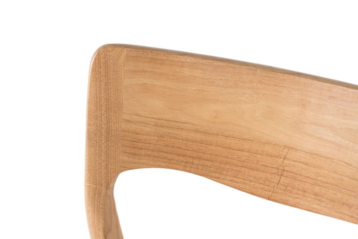 GINER Y COLOMER - Lot de 2 chaises en bois de caoutchouc teinté naturel avec dossier haut et assise en corde artisanale crue - Design élégant et fonctionnel