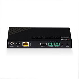 Lindy Récepteur KVM HDBaseT sur câble Cat.6 HDMI 4K60 HDR 150m avec USB 2.0, Audio, IR bidirectionnel et RS-232, Alimentation par câble (PoC)