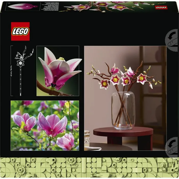 Lego Set de Construction pour Adultes - Branches de Magnolia Botanicals 11510 - Fleurs Artificielles en Briques LEGO - Décoration Intérieure