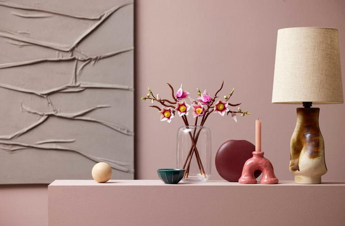 Lego Botanicals Ramas Magnolia - Set de Décoration Floral pour Adultes, Fleurs de Magnolia Rose et Blanc, 18 Ans et Plus
