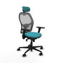 Piqueras y Crespo Chaise de Bureau avec Appui-tête 3D036N2 Turquoise