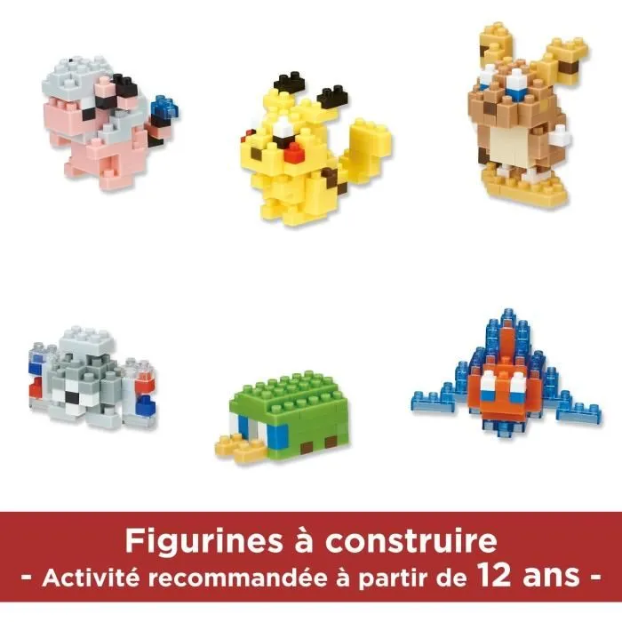BANDAI Nanoblock - Coffret de construction avec 6 figurines Pokémon de type Électrique - Kit créatif à partir de 12 ans