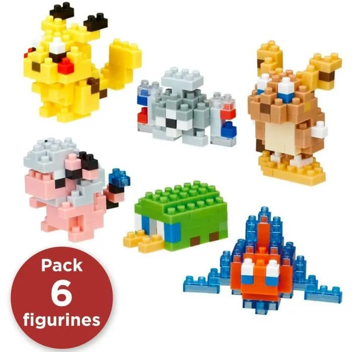 BANDAI Nanoblock - Coffret de construction avec 6 figurines Pokémon de type Électrique - Kit créatif à partir de 12 ans