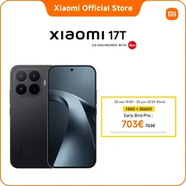 Xiaomi [Officiel] 17T Smartphone 12+256 Go Noir Écran 6,59 Pouces 120 Hz Protection Oculaire Téléobjectif Leica 5x Batterie 6500 mAh